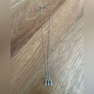 Tiffany & Co. Elsa Peretti Sterling Silver 'M' Necklace